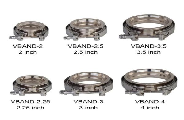 Collecteur Pièces Universel SS304 2 225 25 3 35 4 Vband Pince Pouces Bride D'échappement 76mm Turbo Vband V Pinces Kits5756706