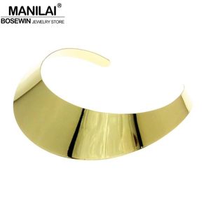 Manilai Classic Style Hoge kwaliteit Shine Torques Choker kraag kettingen Verklaring sieraden vrouwen nek fit kort ontwerp2393590