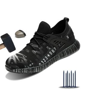 Manlegu Transpirable Anti-smashing Seguridad a prueba de pinchazos para hombres Botas de trabajo con punta de acero Zapatos indestructibles Y200915