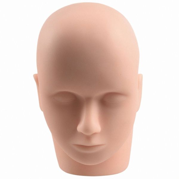 Mannequin à tête plate Silice Pratique Faux Eyel Extensis Modèle de maquillage Formation de massage K2o8 #