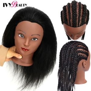 Mannequin Head 100% Human Hair Training Head Kit Coiffeur Coiffeur Cosmétologie Manikin Training Practice Poll Head For Traiding Hair 240403