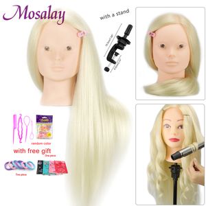 Tête de mannequin avec 50% cheveux humains pour les coiffures de maquillage coiffure coiffage Traine de style professionnel