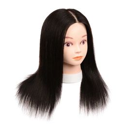 Mannequin Heads 100% artificiel HEUN HUMAN MODEAL POUR FORMATION SOLO Coiffure Virtuale Doll pratiquant les coiffures Q2405101