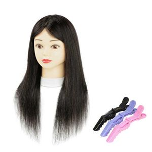 MANNEQUIN Têtes 100% Human Brown Dark Brown et Natural Black Training Head Modèle Utilisé pour Beauty Doll Practice Q240510