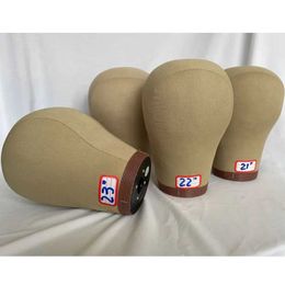 Têtes de mannequin bloc de toile de perruque de 21-23 pouces de perruque en liège utilisé pour fabriquer des perruques avec des épingles de support têtes de modèle humain Q240510