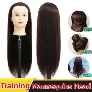 Mannequin Heads 60cm Makeup-cheveux raide Témêlement des cheveux Pratique de sable Faucet de coiffeur outils de coiffeur Q240510