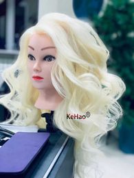 Têtes de mannequin à 85% la tête de formation blonde et blanche réelle peut pratiquer le modèle de poupée droite de fer chaud bouclé Q240510