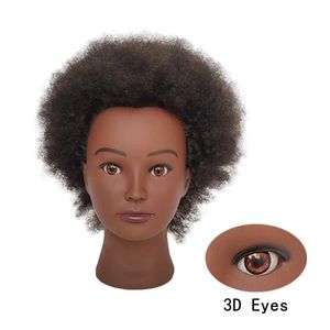 MANNEQUIN Têtes africain tête mannequin 100% Human Hair Training Forme Traid Doll Practice Corn et 6 pouces Q240510