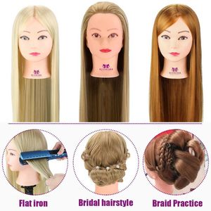 Mannequin Heads Bridal Head Dolls For Hair-Wearsers Hair Synthetic Human Model Femme Style Training Q240510