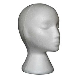 Mannequin Heads Deflection Dolly Polystyreen Foam Plastic Model Bracket Wig Hat Head White Manikin Display Q240510