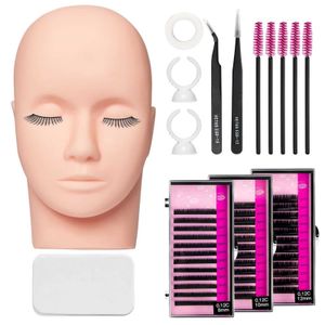 Mannequin Heads Eyelash Extension Practice Kit Professionele wimpertraining Fake Head Set Makeup Q240510