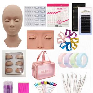 Mannequin Heads Wimelash Extension Training Kit Oefenmodel Hoofd Human Eye Mask Patch Tool Accessoires Make -up set Q240510