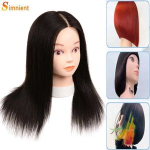 MANNEQUIN Têtes Feme Human Model Head 100% Hair Beauty Training Can Dye et Javel Apprentice Q240510