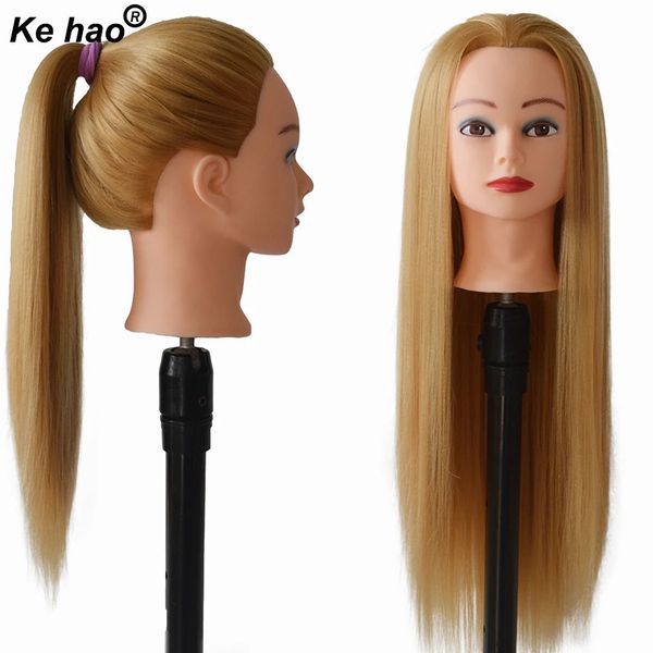 Têtes de mannequin cheveux de mannequin pour tête de poupées tête de coiffure professionnelle 100% température de chaleur cheveux 24 pouces de long épais train de tressage lisse 231208