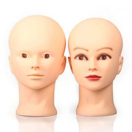 Mannequin Heads Old Street Professional Cosmetics Bald Human Model Head Usada para pelucas de maquillaje con clips Tpins Q240510
