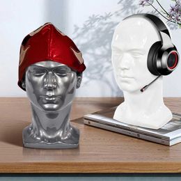 Mannequin Heads PVC Mens Fake Head Real Human Dummy Wig Holder Hat Sunglasses Display Stand Model Q240510