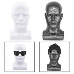 Mannequin hoofden echte PVC Mens Mannequin Head Display Hat Wig Glazen Q240510