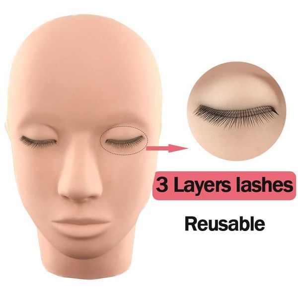Mannequin Heads Rubber le corps humain Modèle Head Beauty Beautiful Doll Doll Makeup Tool Supplies For Coel Extension Eye Eye Docuable Mask Q240510