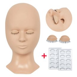 Mannequin Heads Silicone CELSH Extension Pratique de la tête Masque pour l'œil détachable du modèle pour le visage Q240510