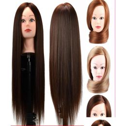 Mannequin Heads Synthtische haaroefening Hairdressing Training Hoofdmodel Mannequin4745633 Drop Delivery Products Care Styling Tools OT3I7