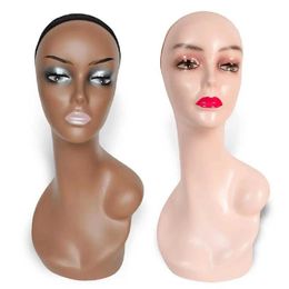 Mannequin Heads Dames ABS Mannequin Head Display Wig Scarf Glazen Hoed Stand Q240510