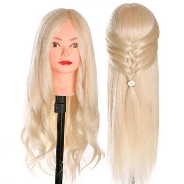 Mannequin Heads WXW613 85% Human Hair Wig Head With ou tissé Cutting Practice Training Q240510