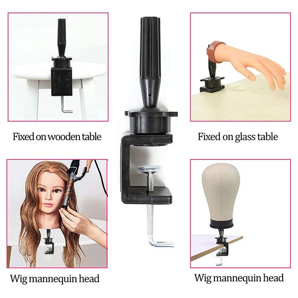 Mannequin Manikin Head Stand Practice Hand Haid Haid Dressing Training Training Bracket Wig Head Stand Clamp Holder for Dolls Head