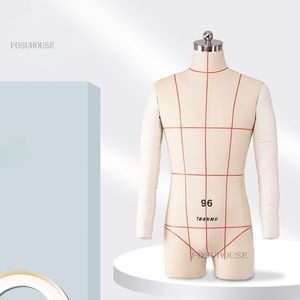 Mannequentos Diseño de ropa Pantallas de traje de costura de bricolaje a la parte superior del cuerpo Tailador masculino se puede fijar el maniquí con los brazos