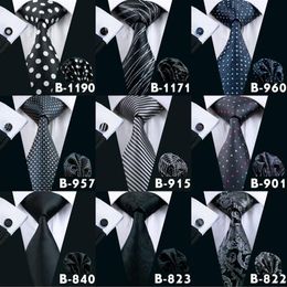 Mans Black Formal Ties Business Neck Tie Set Moda Corbatas de seda de alta calidad para hombres Brand Tie Necktie252q
