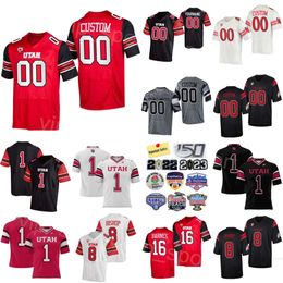 Mans College Utah Utes Football 10 Money Parks Jersey 3 JaQuinden Jackson 8 Cole Bishop 16 Bryson Barnes 1 Jaylon Glover 28 Sione Vaki University ProSphere Couture