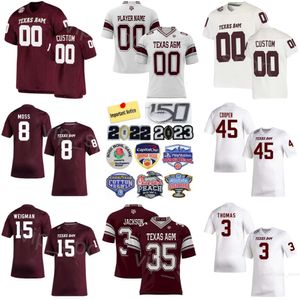 Mans Football Texas AM Aggies College 4 Amari Daniels Jersey 1 Evan Stewart 3 Noah Thomas 8 LeVeon Moss 45 Edgerrin Cooper 15 Conner Weigman University ProSphere