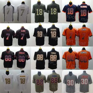 Mans Football Vintage 88 Demaryius Thomas Jerseys 18 Peyton Manning 7 John Elway Retro Olive Salute to Service Camo Flag Usmc Vapor intocable para fanáticos del deporte 26