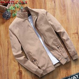 MANTLCONX automne hiver coton veste hommes tenue décontracté col montant fermeture éclair manteaux vêtements d'extérieur pour hommes marque 211217