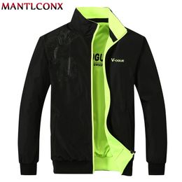 MANTLCONX Nouveaux vestes et manteaux pour hommes Mode causale de grande taille Vestes de bombardier à glissière Casacos masculino Plus taille 5XL 201218