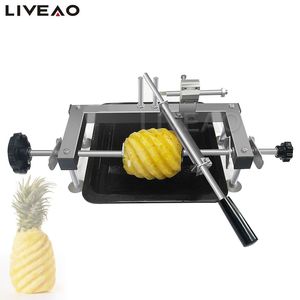 Machine manuelle d'épluchage et d'épluchage d'ananas en acier inoxydable 304, Machine à éplucher les fruits d'ananas, Machine manuelle pour enlever la peau d'ananas