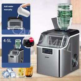 Machine à glaçons manuelle à eau en bouteille dans le bar du dortoir Ménage commercial Petit magasin de thé au lait Machine à glace automatique