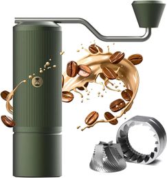 Frauteur de café manuel Burr conique en acier inoxydable avec capacité 20 g de châtaignier x lite interne externe 240507