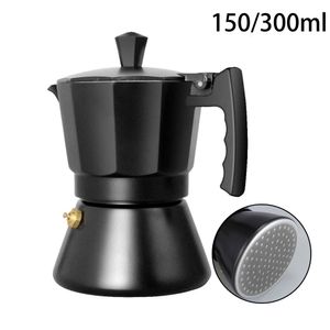 Moulins à café manuels en aluminium Moka italien Moka Pot Espresso Maker Cuisinière à induction Percolateur Cuisinière Top Machine 3cup 6cup 230828