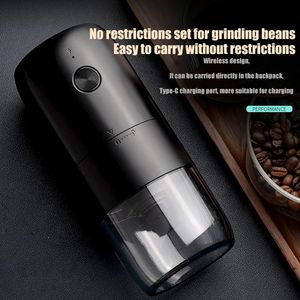 Handmatige koffiemolens Elektrische koffiebonenmolen Automatische draagbare slijpmachine Verstelbare grofheid USB Oplaadbaar Voor espresso Giet over 231212