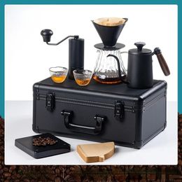 Moulins à café manuels, ensemble de pots infusés à la main, coffret cadeau, filtre en verre, partage de tasse, balance électronique, broyeur de grains, brassé à la main 231204