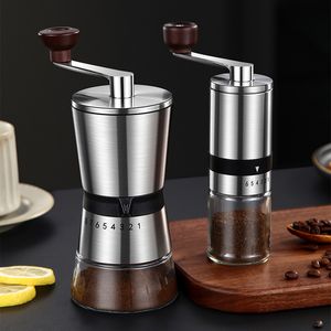 Handmatige Coffee Grinders Home Portable Grinder Hand Mill met keramische bramen 68 verstelbare instellingen Crank Tools 230331