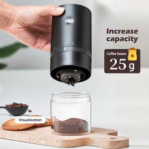 Handmatige Coffee Grinders Portable Coffee Grinder Electric USB Oplaadbaar Home Outdoor Blenders beroep verstelbare koffiebonen slijpen voor keuken 221010