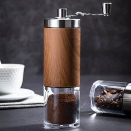 Handmatige koffiemaling draagbare houten graan koffie bonenmolen handmatige koffiemolen keukengadgets verstelbare koffiemolen roestvrije koffie 230512