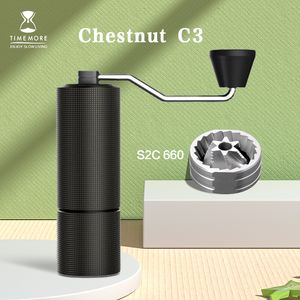 Handmatige koffieslijpmachines Timemore Chestnut C2 C3 S2C BURR Binnen hoge kwaliteit draagbare hand met dubbele lagerpositionering 230211