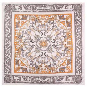 Handleiding Hand Gerolde Twill Zijden Sjaal Vrouwen Vogel Koninkrijk Afdrukken Mode Vierkante Sjaals Echarpes Foulards Femme Wrap Bandana Hijab 212U