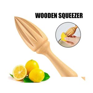 Handmatige sapers 1 van de DecagonShaped houten citroen Juicer Hand Press Manual Fruit Orange Citrus Juice REamer Keukenbenodigdheden Inventaris W DHZF6