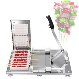 Máquina Manual para pinchos de carne, máquina para pinchos de cordero de acero inoxidable, perforador de kebab para barbacoa