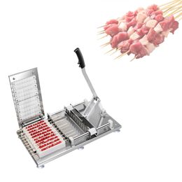 Machine à brochettes de viande manuelle, Machine à brochettes, Kebab, bœuf, porc, Barbecue, Machine à ficelle, outil de BBQ