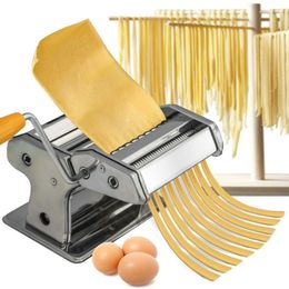 Handmatige Noodle Makers Luxe Verstelbare Dikte Machine Roller Pasta Maker Heerlijke Spaghetti Fettuccini Lasagne of Dumpling Skins 230714