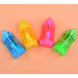 Souchail à crayon manuel avec gomme -Single Hole Triangulaire Shape Crayon Crayon Crayon avec récipient et gomme à effacer pour l'école, Fournitures à la maison de bureau